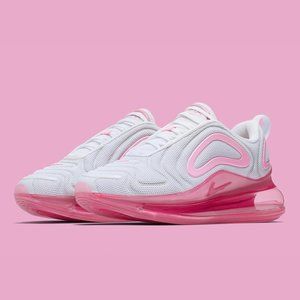 Nike Women's Air Max 720 in White/Pink Rise - Laser Fuchsia - AR9293 103